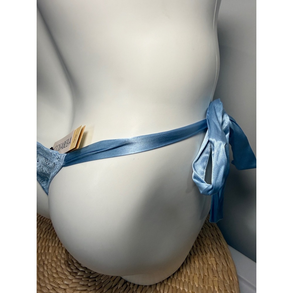 Cosabella Never Say Never Men's Italian Thong Aasmani Blue Silk Ties S NWT - Picture 10 of 16